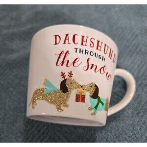 Dachshund Through The Snow Christmas Mug 12oz Cooksmart England Fine China C38